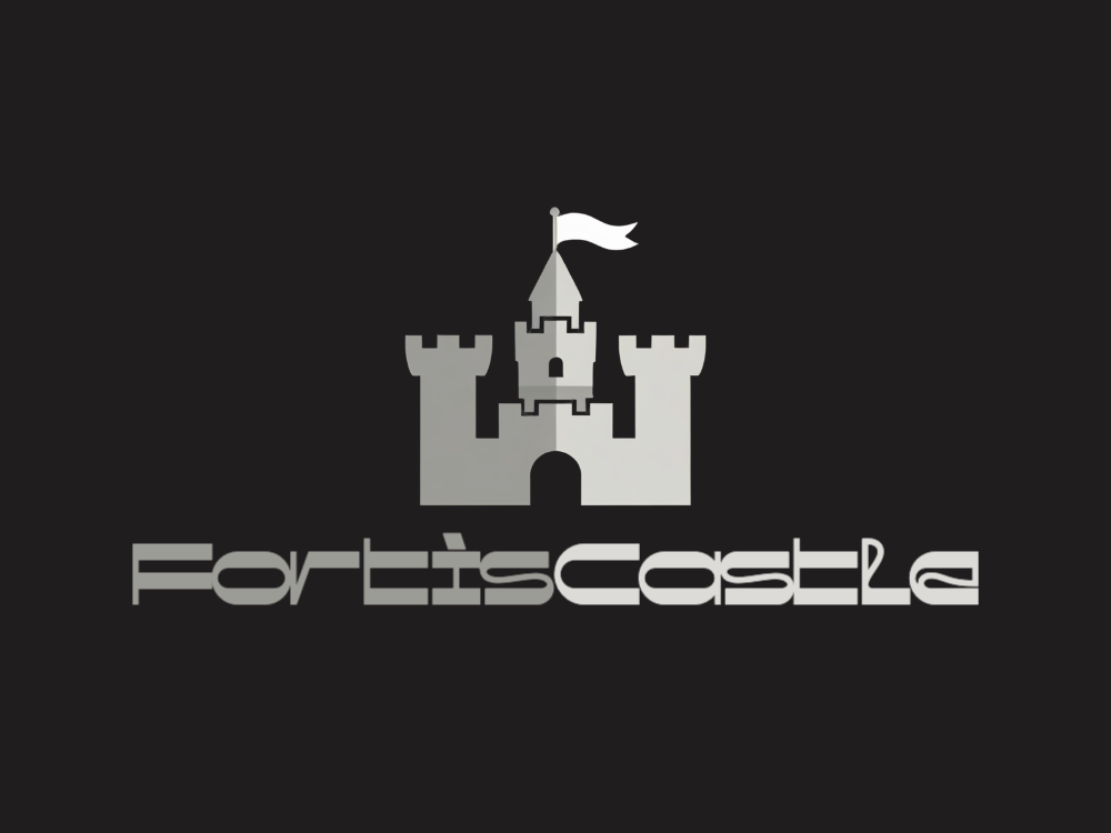 A symmetrical minimalist logo, white-on-white, with a vertical pillar, rounded lower bulge, and two black L-shaped negative spaces forming a central hinge.