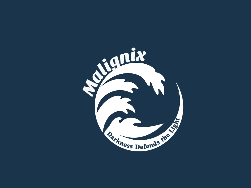 Minimal circular navy-and-white wave emblem with negative-space crests, bold, flat vector style, scalable for branding and icons.