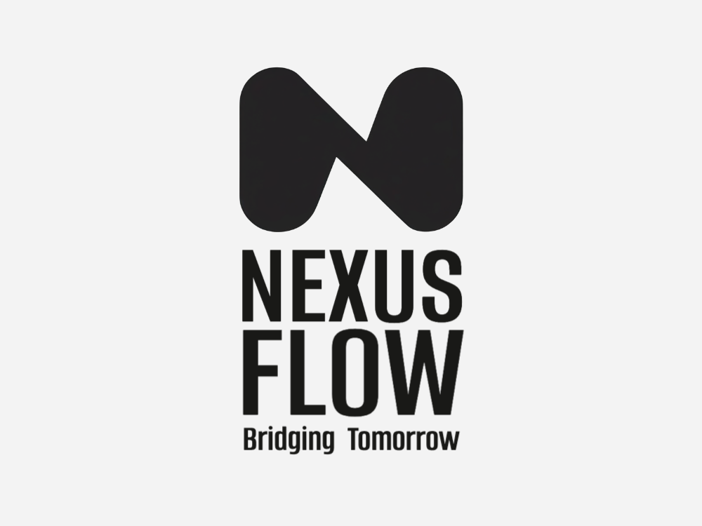 Minimal, symmetrical logo with two rounded pill shapes on left and right and a central downward notch forming negative space; dark charcoal palette, subtle gloss, modern, premium, tech-finance vibe.