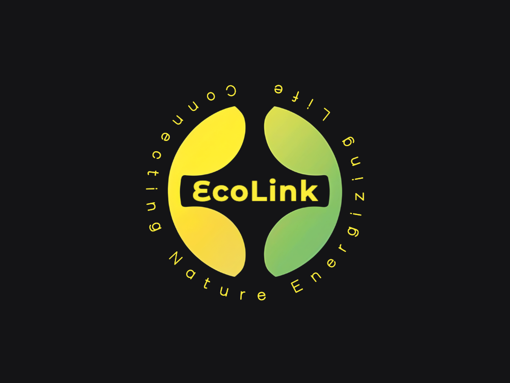 Symmetric abstract logo with two crescent shapes facing each other across a rounded capsule, yellow-to-green gradient background, soft glow, subtle depth and minimal future-tech aesthetic.