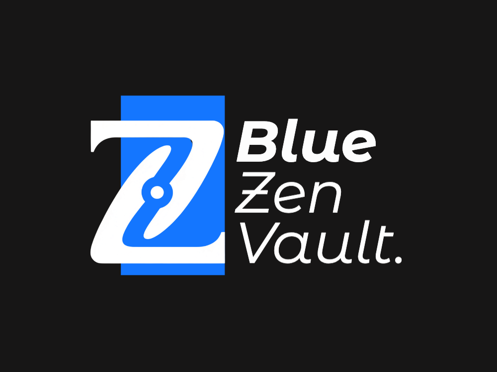 A minimal, white-on-white logo with a rounded square frame and a subtle Z-shaped swoosh, featuring a faint central circle and a top-right notch for depth.