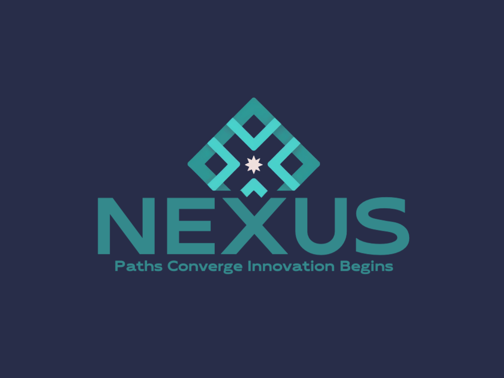 Symmetrical teal geometric logo with a glowing white eight-point star at center, surrounded by four thick 3D cyan bars forming a diamond frame; clean, futuristic, high-contrast.